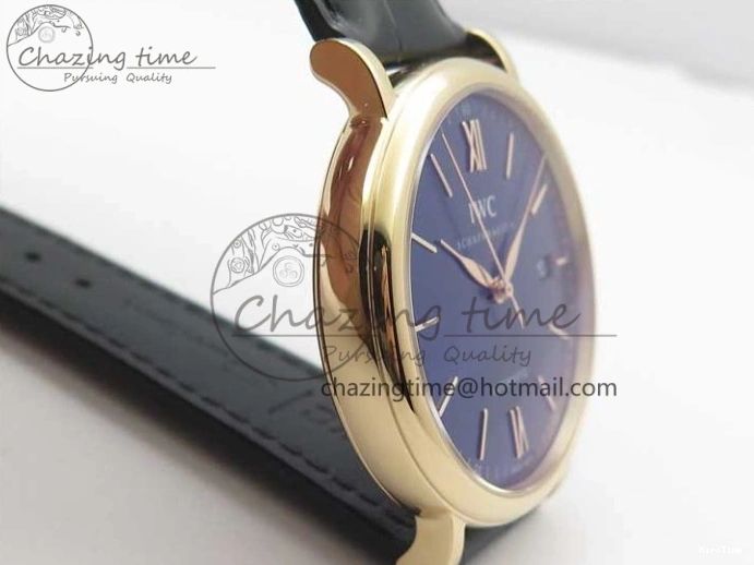 MIROTIME 0203 MoistureWicking Portofino Automatic RG IW356522 FKF 1:1 Best Edition Blue Dial on Black Croco Strap A 7109